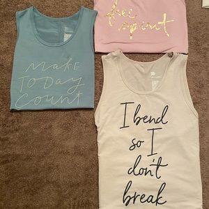 Workout tank tops. Grouping of 3.